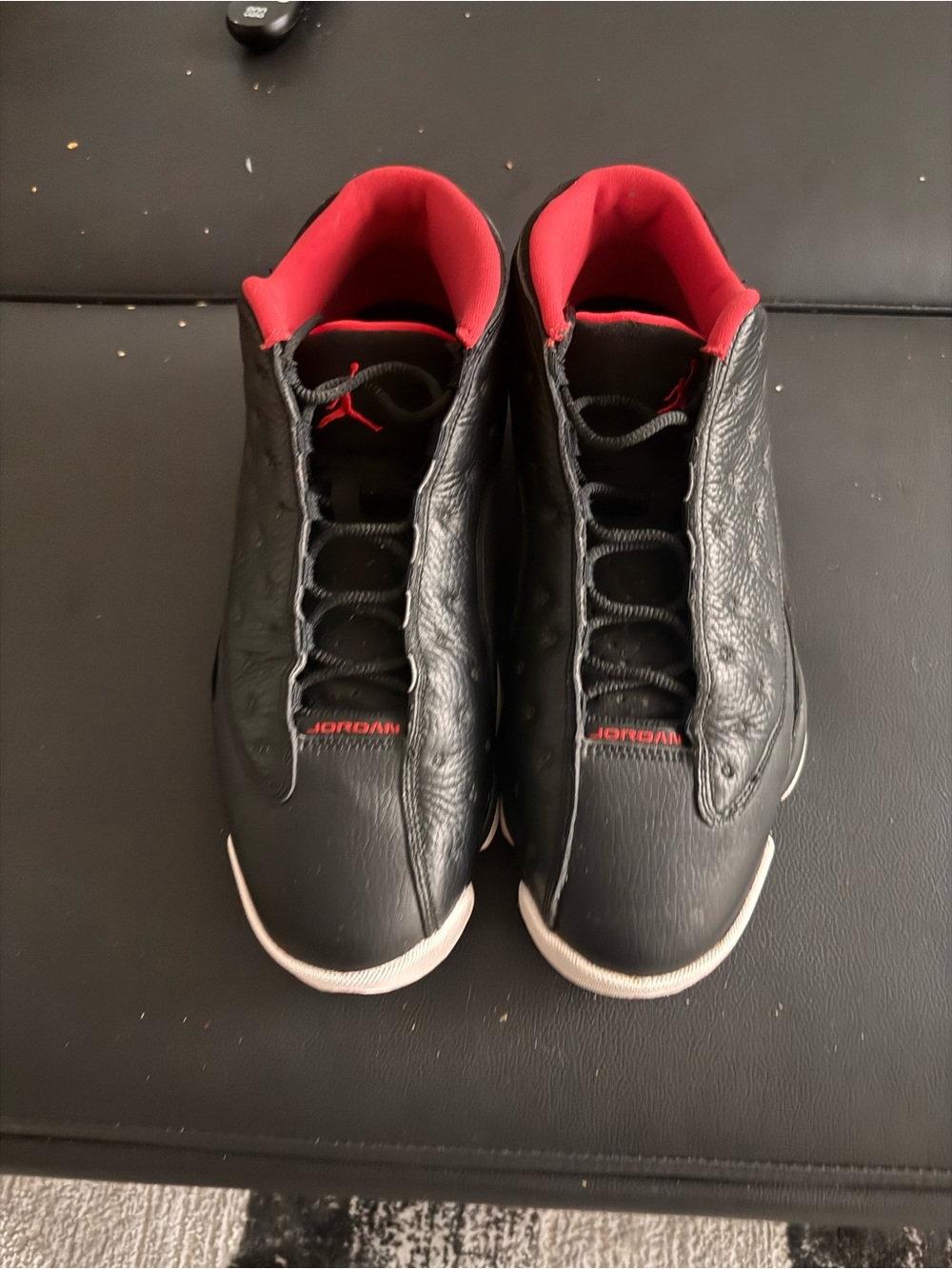Jordan Men's Black and Red Retro Low-Top Sneakers